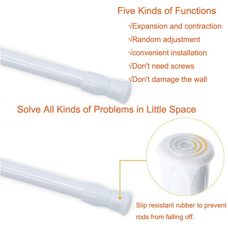 2 Pack Small Tension Rods 7 in to 11 Curtain