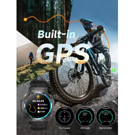 GPS Smartwatch Men's 2025 Military Smartwatch Sports Watch, 1.39 Inch Fitness Watch Smart Watch for Android and iOS, 3ATM Waterproof Fitness Tracker with Phone Function / Heart Rate / Sleep / AI