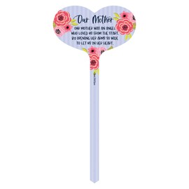 DEXSA Aluminum Garden Remembrance Stakes Marker 7"x15" | Eye-Catching, Colorful | Unique Way to Decorate Memorial Gardens or Cemeteries | Our Mother was an Angel who Loved us from The Start