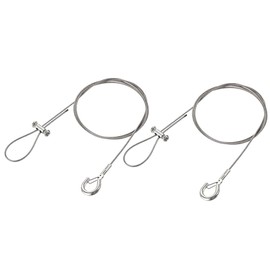 sourcing map Picture Hanging Wire Kit, 2Set 1M Adjustable Hanger Wire Hook for Home Art Gallery Picture Kit, Load 66 Lbs, with Horizontal Fixing Screws