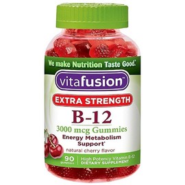 Vitafusion Extra Strength B-12 Gummies, Natural Cherry 90 ea (Pack of 10)