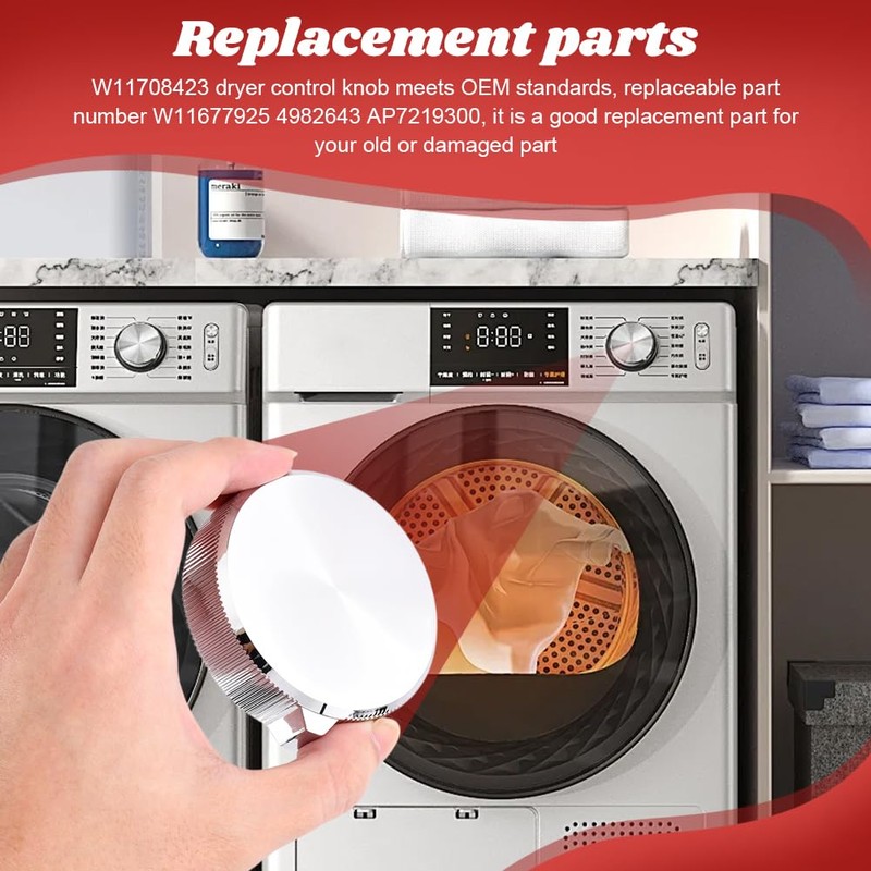 W11708423 Dryer Control Knob, Replacement Dryer Timer Control Knob for
