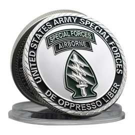 US Army Special Forces Airborne Challenge Coin – 1.57 Inch Military Coin with Special Forces Insignia and Department of The Army Seal
