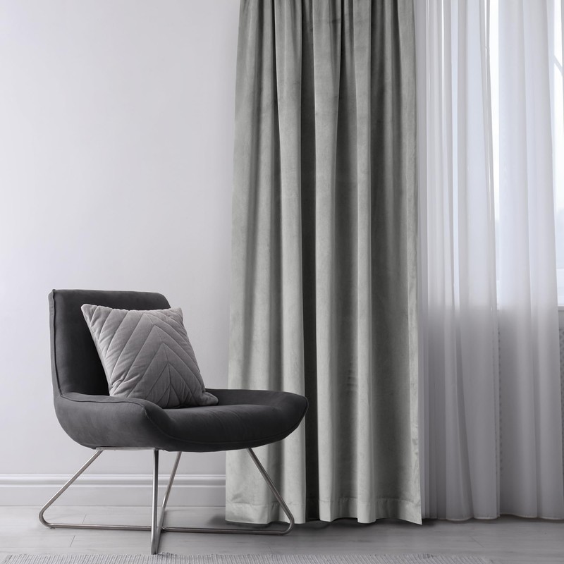 AmeliaHome Curtain Velvet Look Pack of 1 Velvet blackout curtain,