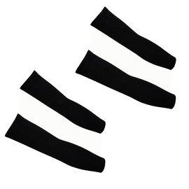 DreamHigh Sports Sun Protection Arm Cooler Sleeve Bike Wear Arm Warmers -2 Pairs Black+Black