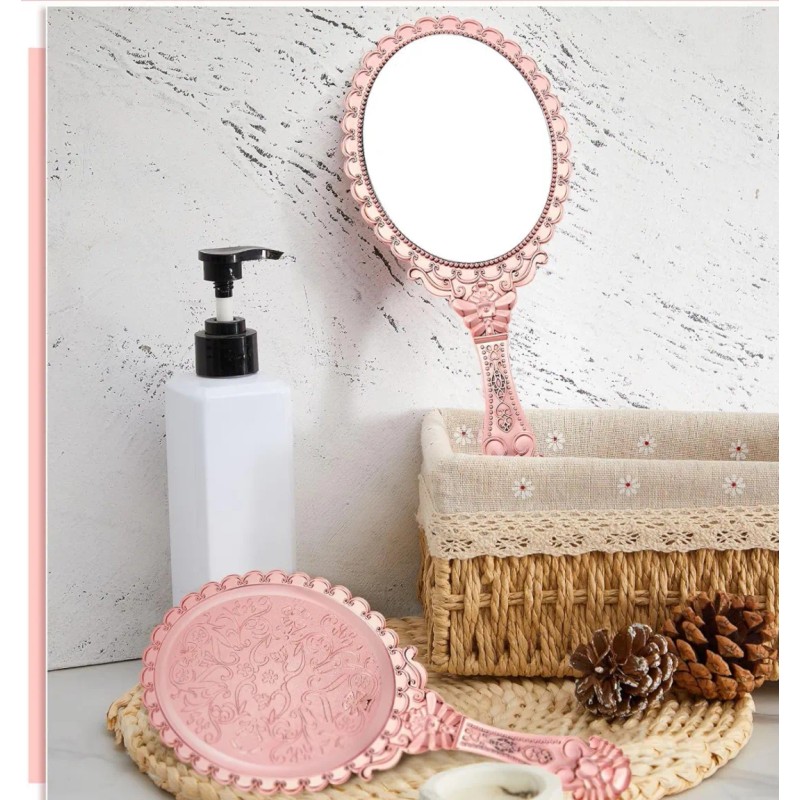 Espejo Vanidad De Mano Maquillaje Clásico Decorativo Viaje