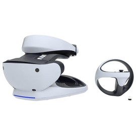 Collective Minds PSVR2 Showcase Premium Charging Station and Display Stand – Fast Charge with Magnetic Adapters, Safe Storage for PS VR2 Headset and Sense Controllers, Includes Type-C AC Adapter
