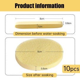 10 x Cellulose Facial Sponges Natural Facial Cleansing Sponge Face Sponge