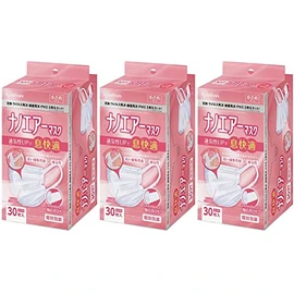 Iris Ohyama PK-TN30S Non-Woven Mask, Set of 90, Nano Air Mask, Small Size, 30 Pieces, Set of 3, White