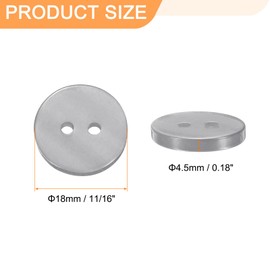 HARFINGTON 10pcs 28L Sewing Buttons 11/16"(18mm) Resin Round Flat 2-Hole Craft Clothing Replacement Button for Coats Sewing Clothing and DIY, Grey