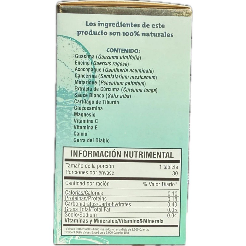 Garra Diablo Tabs Hidronatura Glucosamina Cúrcuma Sabor