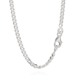 NKlaus Set of 2 925 Sterling Silver Curb Chain 70 cm Byzantine Chain 2.50 mm Wide 11 g 40227, Sterling Silver