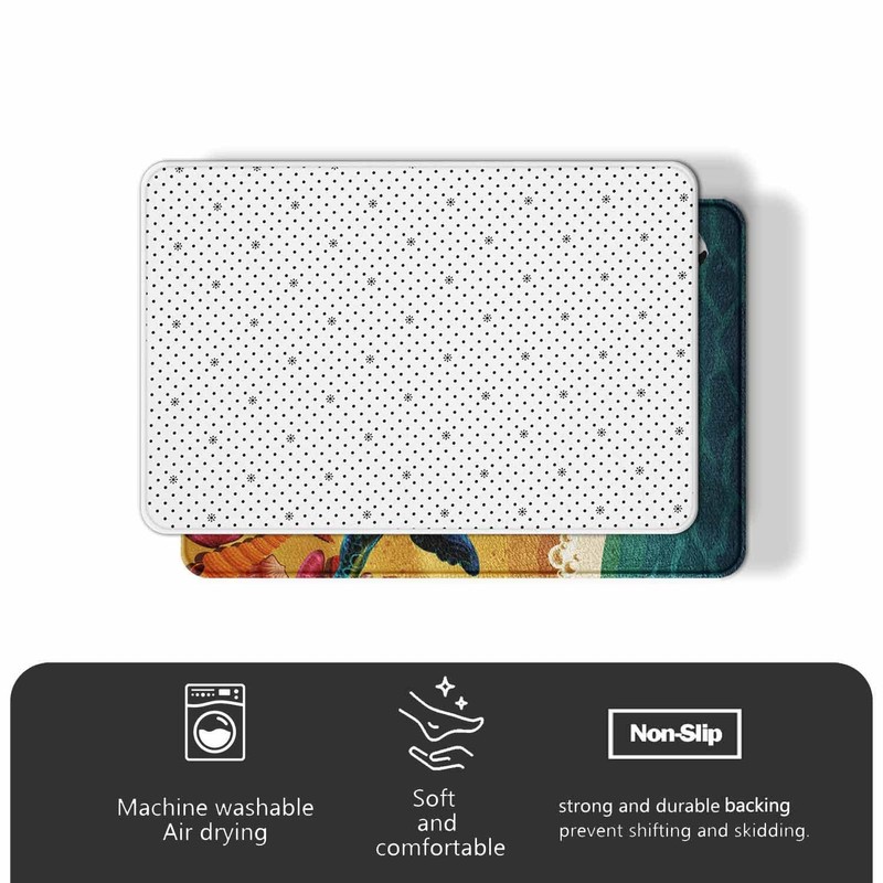 Girls Catoon Rainbow Bathroom Rugs Pink Love Heart Bath Mats