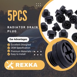 Rexka 5pcs Radiator Drain Plug 21440-50Y00 for Nissan Infiniti Altima Cube Frontier GR-R Maxima Murano 2144050Y00
