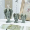 Lovionus89 Natural Moonstone Guardian Angel Statue, Hand Carved Stone Healing