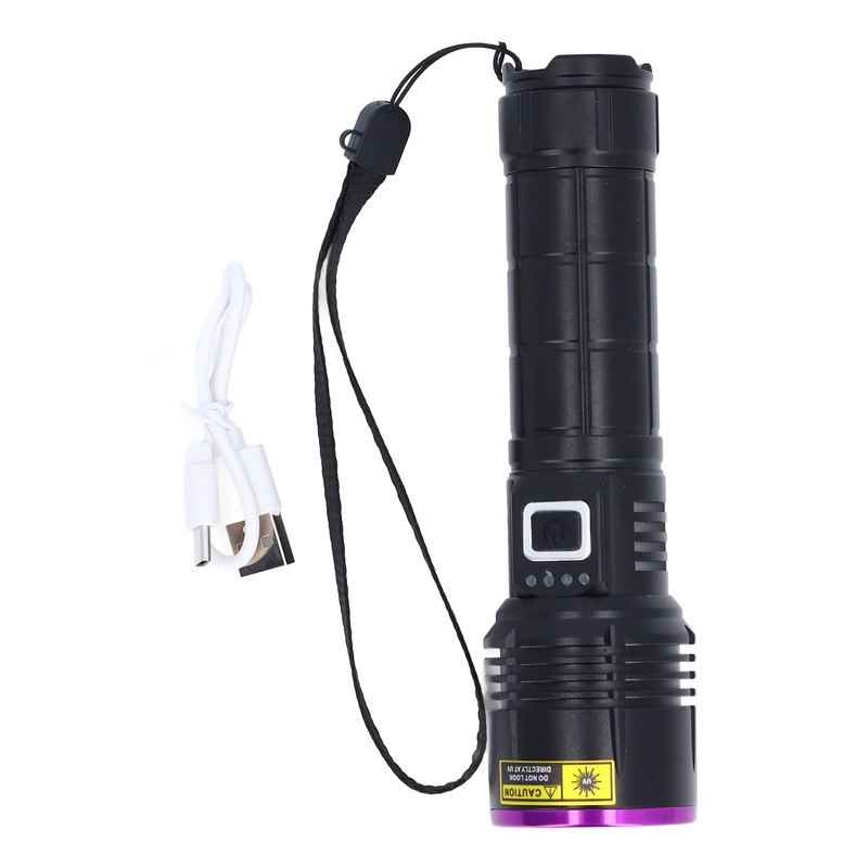 365nm UV Flashlight USB Rechargeable Portable Ultraviolet Torch Light Pet