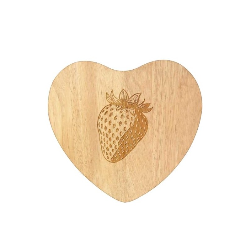 'Strawberry' Wooden Heart Shaped Chopping/Cutting Board (WB00074388)
