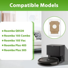 KGC Q0520 Dust Bags (10 Pack) for iRobot Roomba Vacuum 2 Essential，Q0520/ 105 Vac/ 105 Combo/Plus 405/Plus 505 Combo/Max 705 Vac Robot Vacuum Cleaner Disposable Replacement Bags Accessories