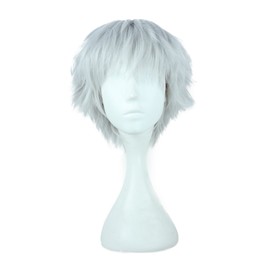 HH Building Ghoul Kaneki Ken Short Cosplay Costume Wig (Sliver White) 12 Inch