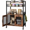 Hencawima Coffee Bar Cabinet, 3 Tier Coffee Station Table on