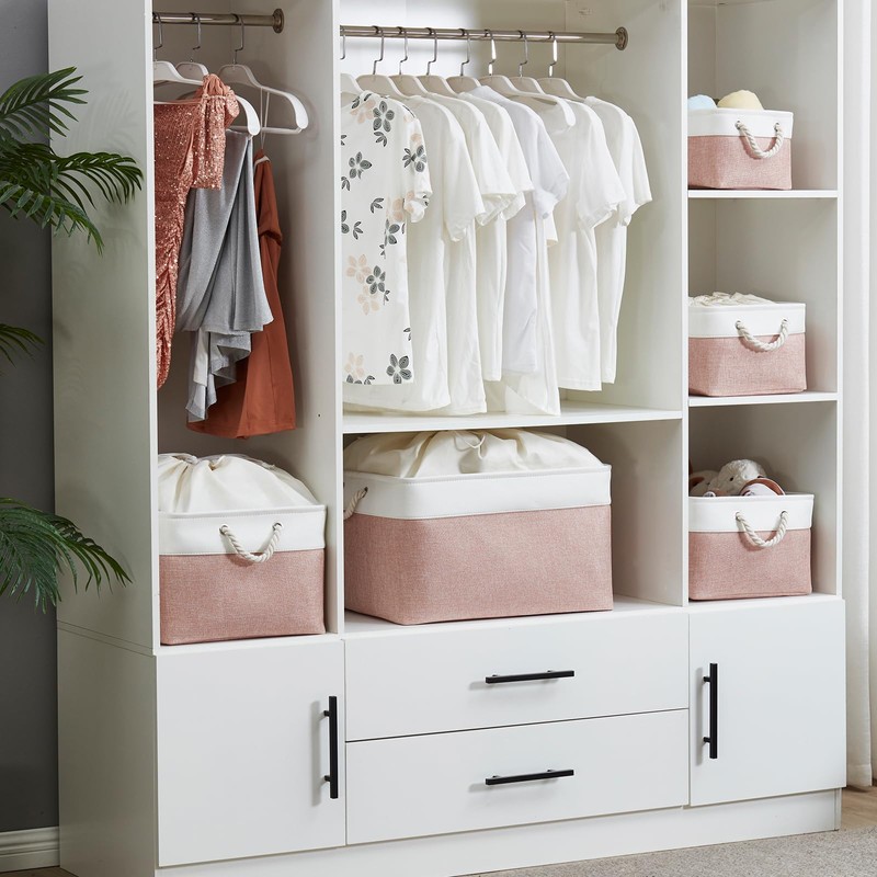 Mangata Soft Fabric Storage Boxes, Multi-Size, Rectangular Container Baskets for