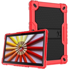 Doemoil Case for Sky PAD 10 10.1" Tablet Case,Heavy-Duty Drop-Proof Shockproof Hybrid Kids Protective Case for Sky PAD 10 Tablet 10.1 inch Tablet (Red/Black)