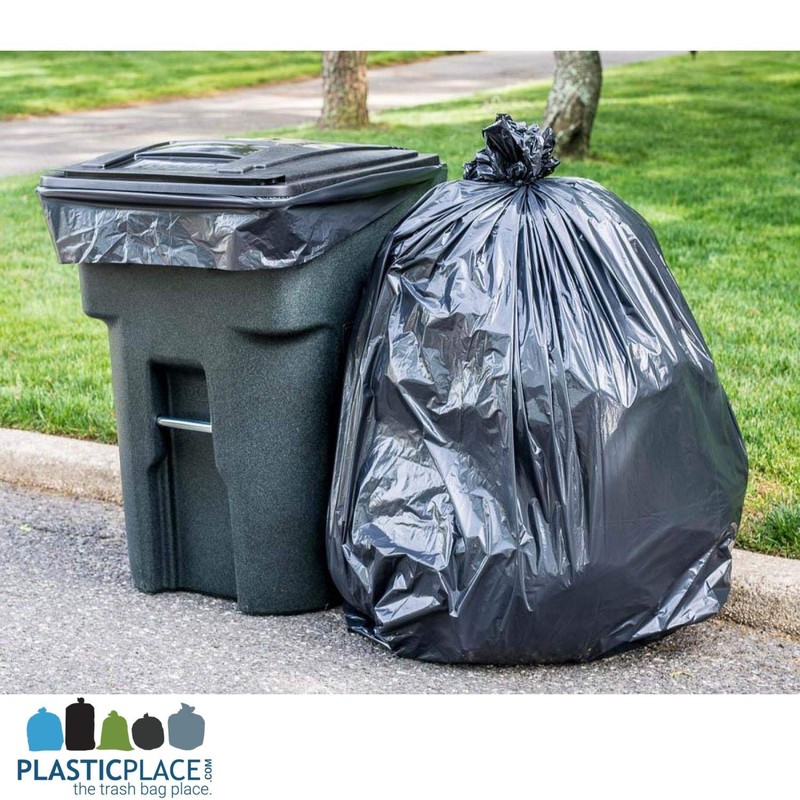 Plasticplace 95-96 Gallon Trash Bags │ 2.0 Mil │ Black