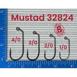 Mustad 32824 2X Strong Ultra Point 60 Degree Jig Fishing Hooks 100 Pack 1/0-4/0, DIY Jig Hooks, Fits The Do It Molds Great for Pouring Your Own Fishing Jigs (Mustad 32824 2X BN 100 Pack 4/0)