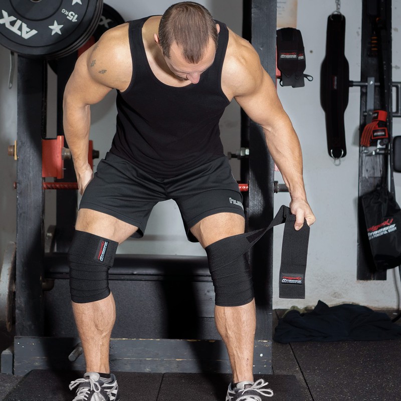 Knee Wraps for Wrapping Hard [Set of 2] (+ Training