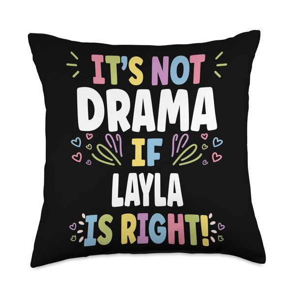LAYLA Personalized Women's Gift Custom LAYLA Throw Pillow