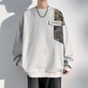 GMOYD Men's Crew Neck Embroidered Casual Long Sleeve Sweatshirt, Hw23592grey