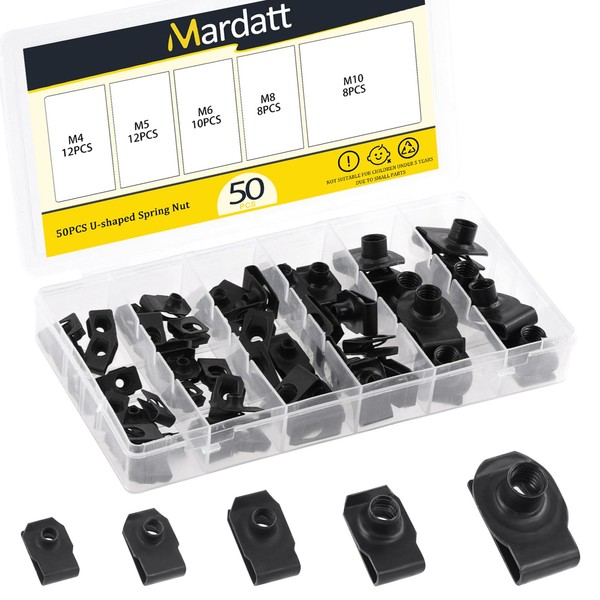 Mardatt 50Pcs M4 M5 M6 M8 M10 Auto Car U-Clip,
