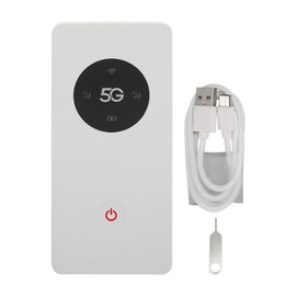 5G Mobile Hotspot for Travel, Pocket 5G, Mini Smart 5G and 4G Router, Nano SIM Slot 2.77Gbps DL 1.25Gbps UL, Supports 16 Connected Devices with USB Cable Pin