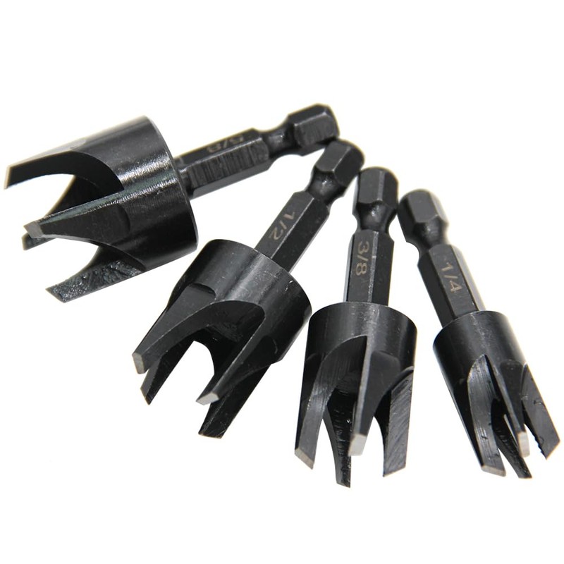 Eyech 8Pcs Wood Plug Cutter, Carbon Steel Straight and Taper