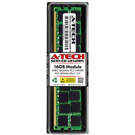 A-Tech 16GB DDR3 1866MHz PC3-14900R ECC RDIMM 2Rx4 Dual Rank 1.5V ECC Registered DIMM 240-Pin Server RAM Memory Upgrade Module (A-Tech Enterprise Series)