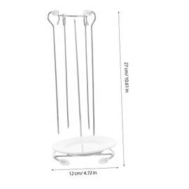 Zerodeko 1set Stainless Steel Kebab Skewer Stand Rack for BBQ Grilling Vertical Hanging Skewer Holder Easy Cleaning and Secure Design for Kebabs and