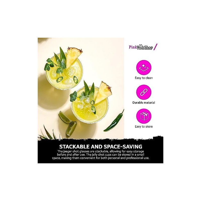 PinkWebShop - Crystal Clear Plastic Shot Glasses - 30ml Disposable