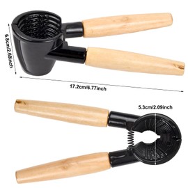 Kioiner Nutcracker Tool, Heavy Duty Nutcracker with Wood Handle, Multifunctional Aluminum Alloy Nut Cracker Tool for Walnut Brazil Nuts Hazelnut Almonds Pecan Chestnut Seafood