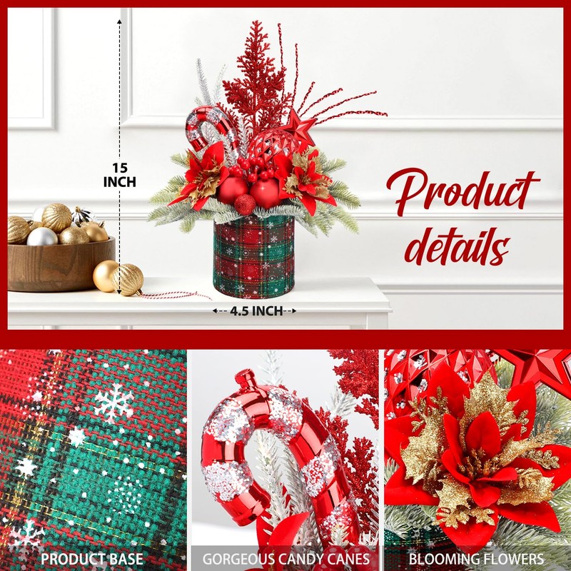 Small Christmas Tree Tabletop Artificial Mini Christmas Tree Decorations with