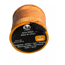 Unbranded Wired Ribbon~Orange Velvet~Sequin~