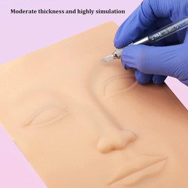 Práctica de Piel para Microblading Ceja Labio Delineador de Ojos 3D Cara Silicona Tatuaje Práctica Piel Maquillaje Permanente Entrenamiento Piel Falsa para Principiantes Y Profesionales 18,8 X 14,2 X