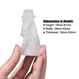 KYEYGWO Hand Holding Rose Crystal Figurine Decor for Table Shelves, Love Sign Hand Statue Flower Sculpture Romantic Gifts for Women, Rock Crystal