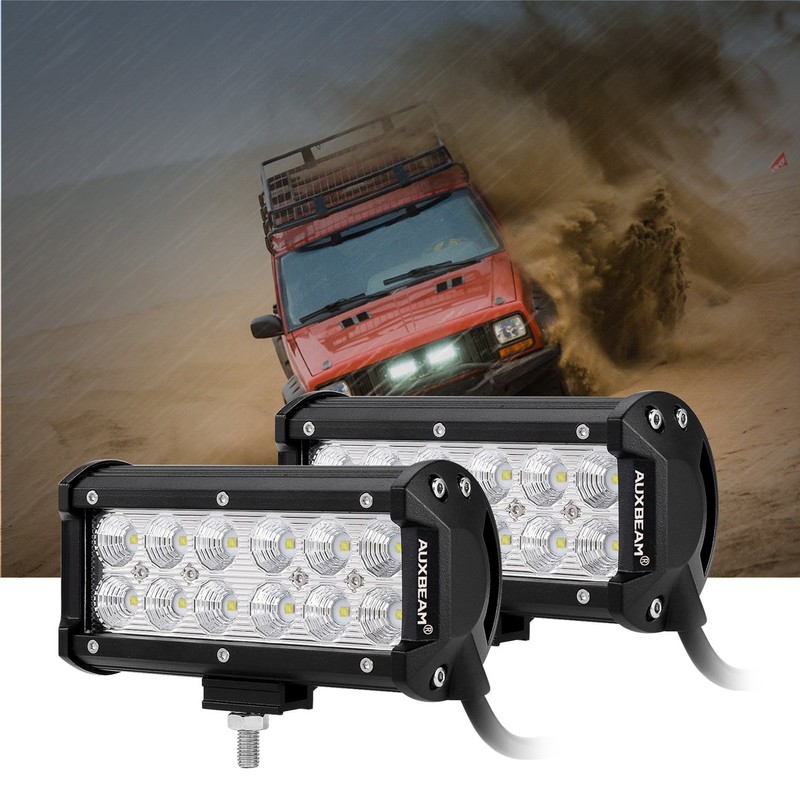 Auxbeam LED Light Bar 7Inch 36W Flood Led Off Road