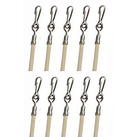 29" Almond Vinyl Coated Steel Drapery BATONS with Stainless Steel Hooks (10-Pack)