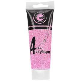 MegaCrea DIY Acrylic Glitter Paint, 75 ml, Pink