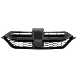 KUAFU Front Bumper Upper Grill Grille Compatible with 2020-2022 Honda CRV CR-V 71121TLAA60 08F21-TLA-100B Honeycomb Mesh Front Air Intake Grill Black