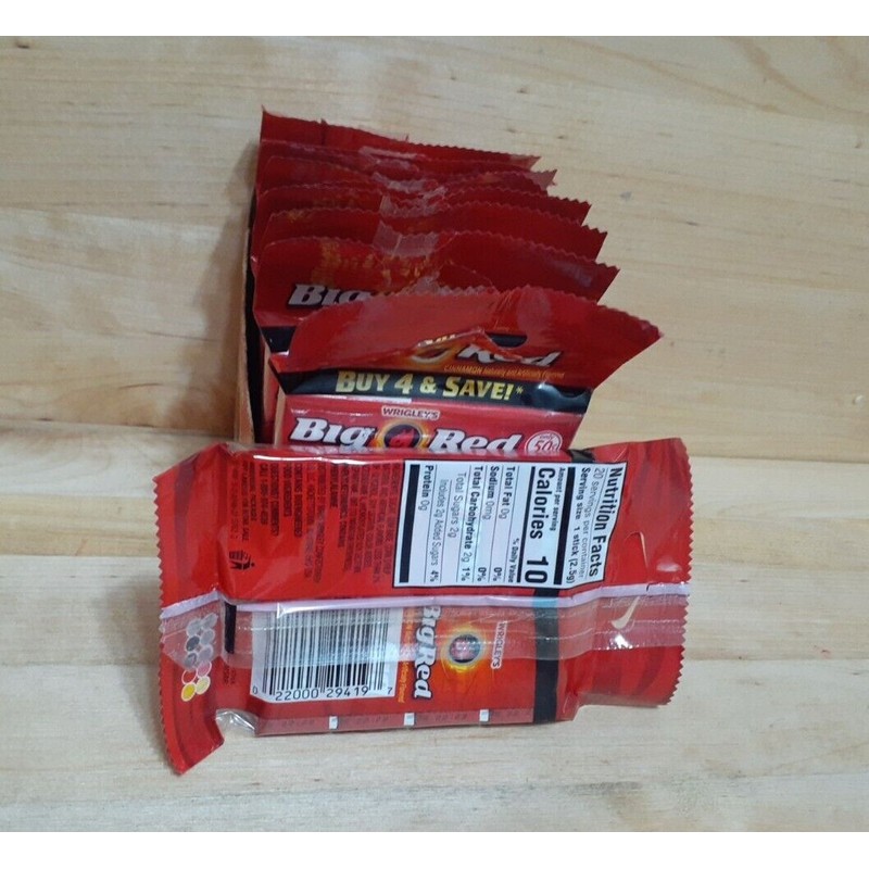 Wrigley 10 PACKAGES: Wrigleys Big Red chewing gum, Cinnamon TOTAL
