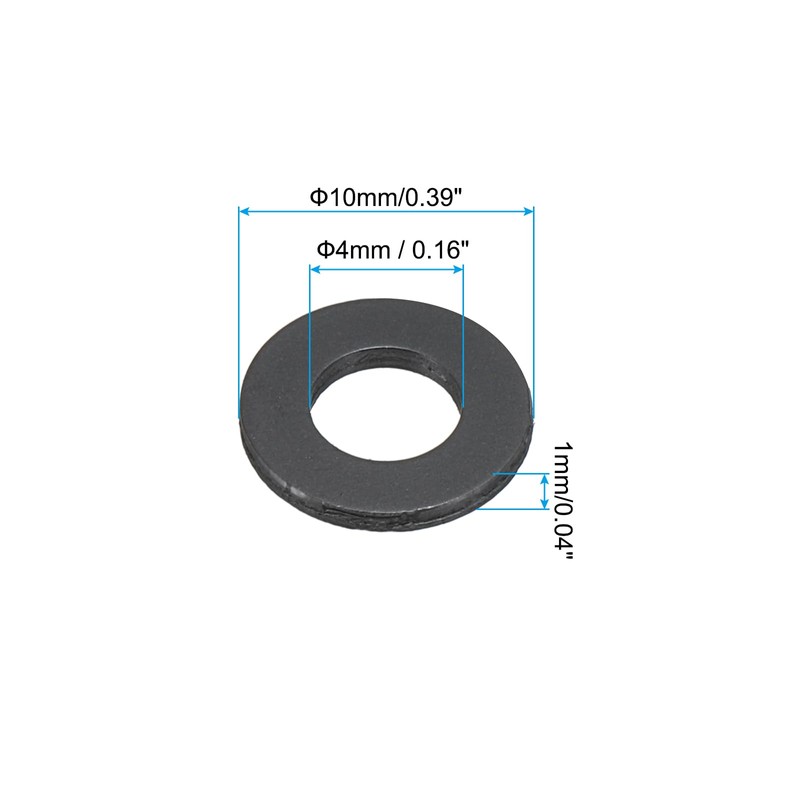 PATIKIL M4 Nylon Flat Washer, 100 Pack 4mm ID 10mm