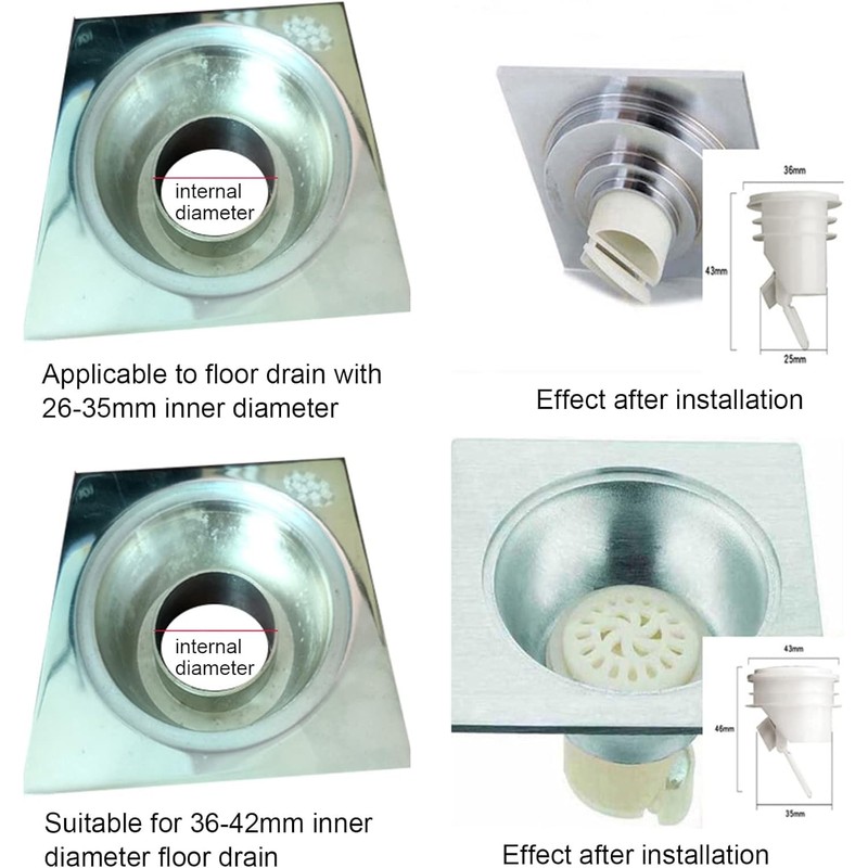 White Drainage Backflow Preventer Valve,Odor Proof Shower Floor Stopper One