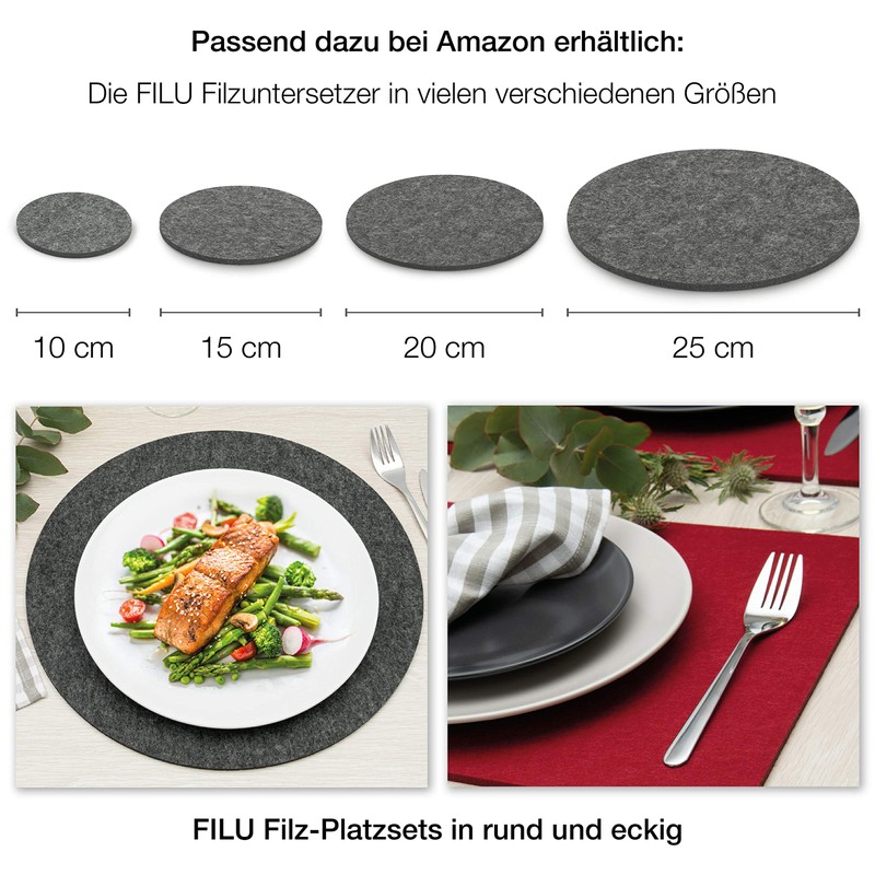 Filu Felt Coasters Square Pack of 8 Assorted Colours